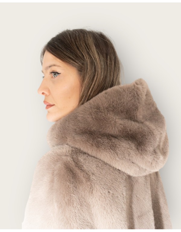 Eco pelliccia bomber taupe