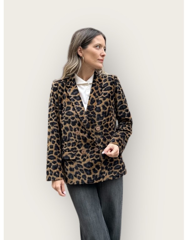 Blazer in velluto animalier