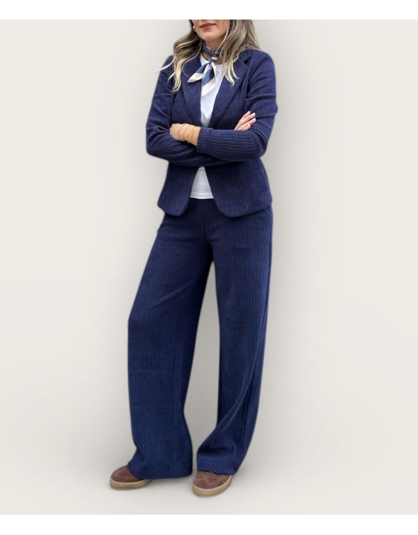 Blazer  in Velluto a Coste – Blu Navy