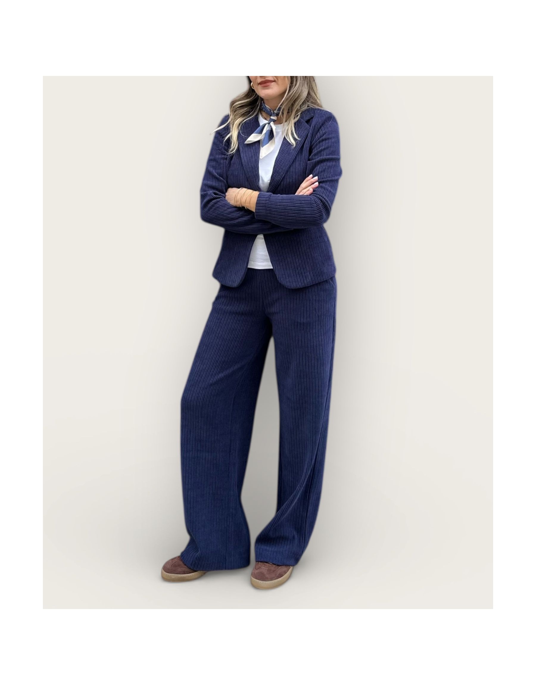 Pantalone in Velluto a Coste – Blu Navy