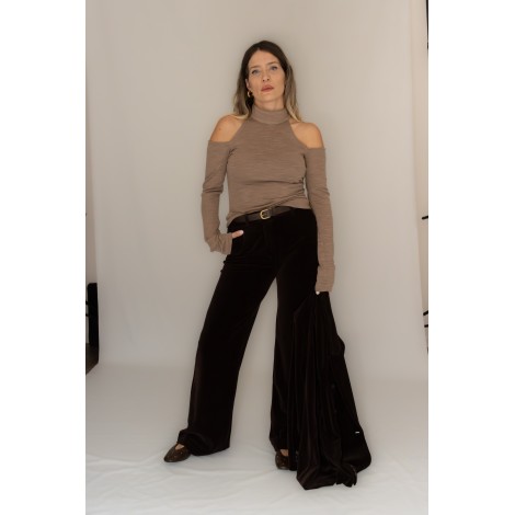 Pantalone velluto cioccolato