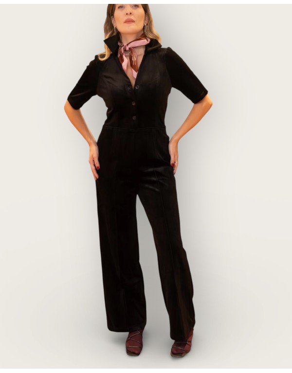 Tuta nera in velluto