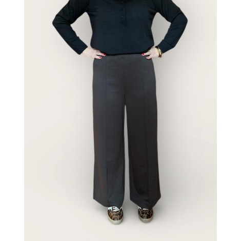 Pantalone a Palazzo in Punto Milano Spigato – Nero e Moro