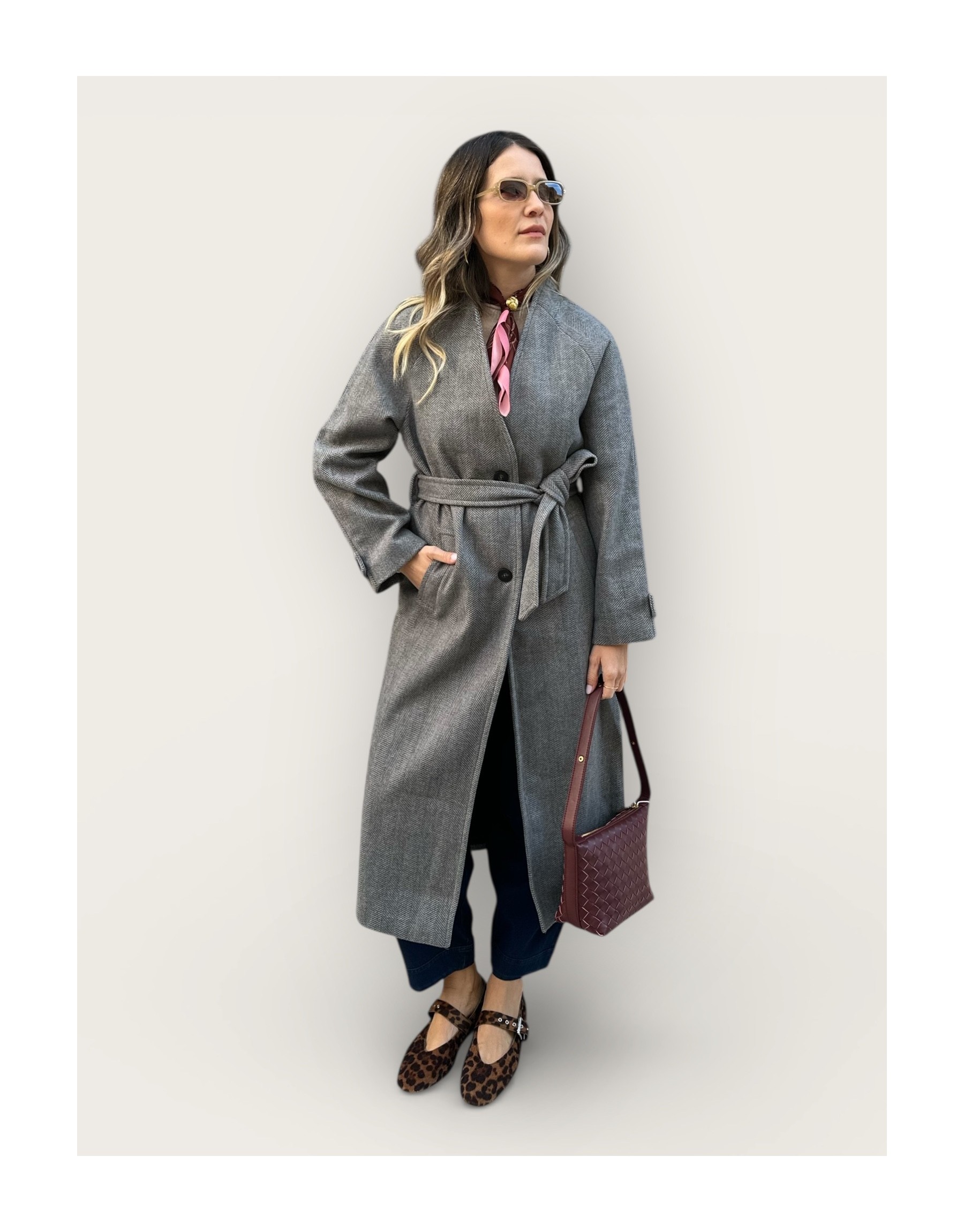 Cappotto spigato grigio