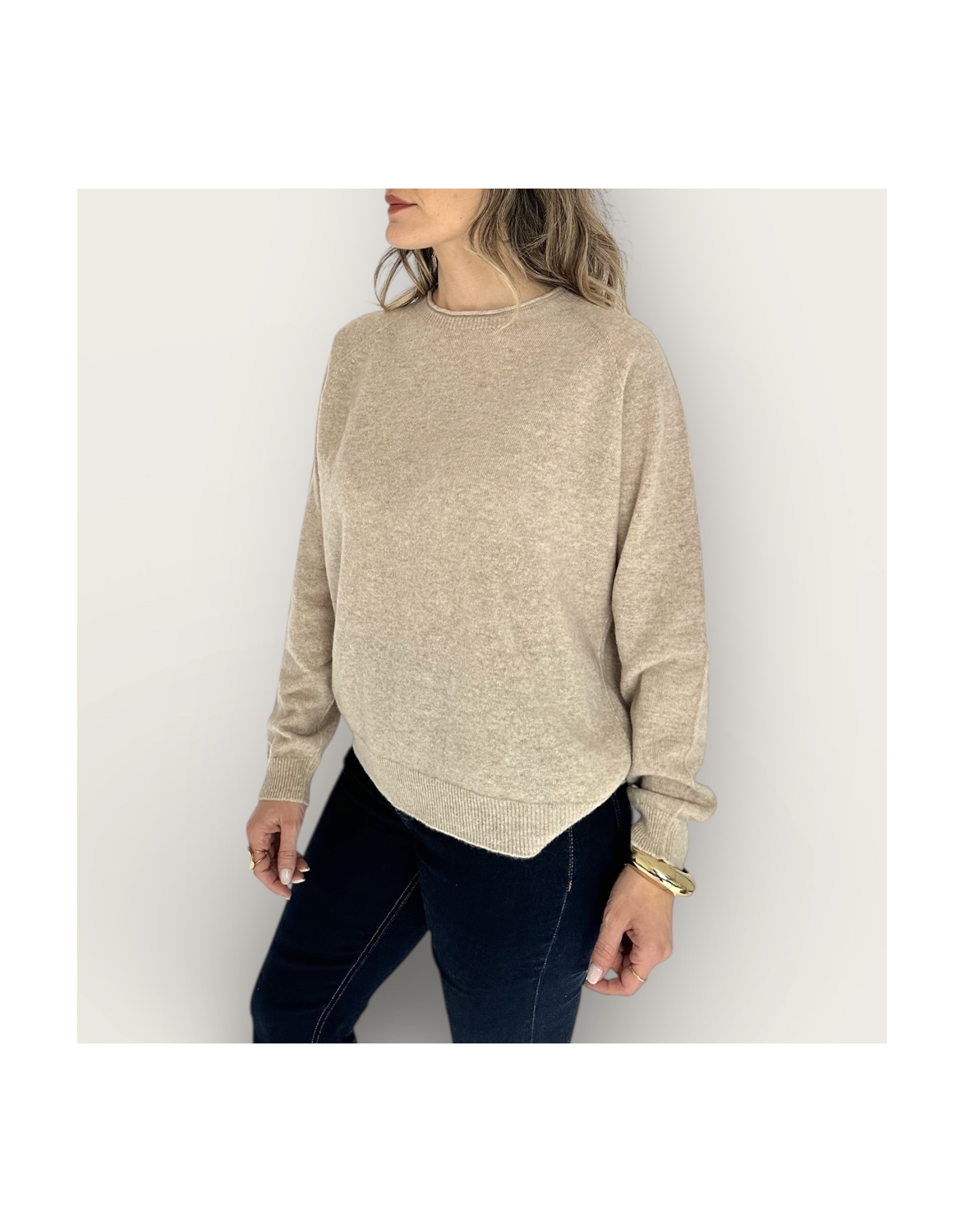 Maglia girocollo 100% lana