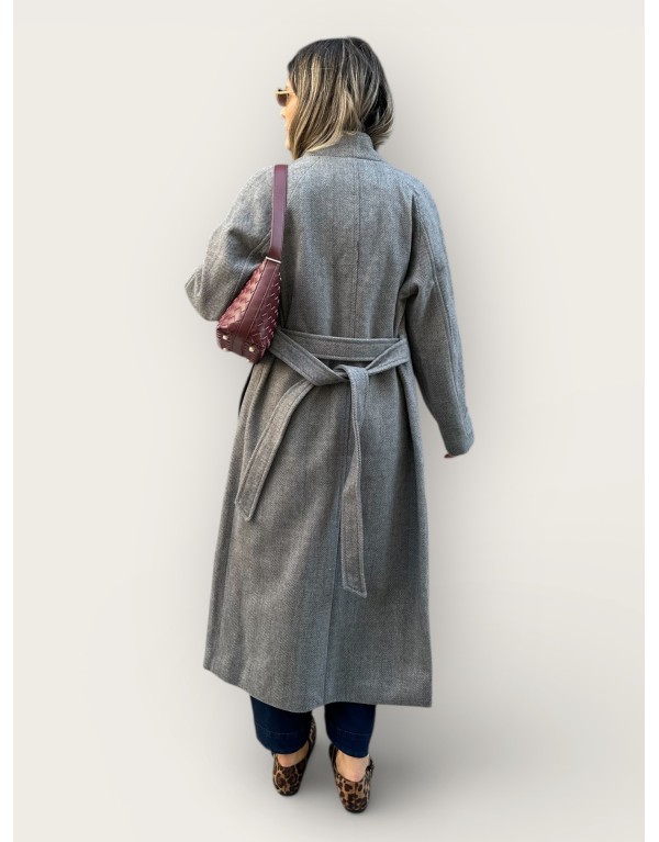 Cappotto spigato grigio