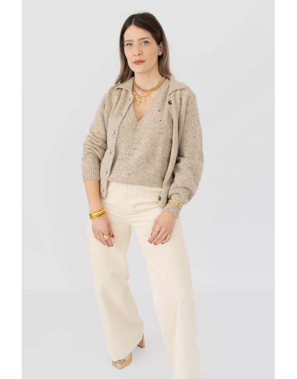 Cardigan in maglia melange