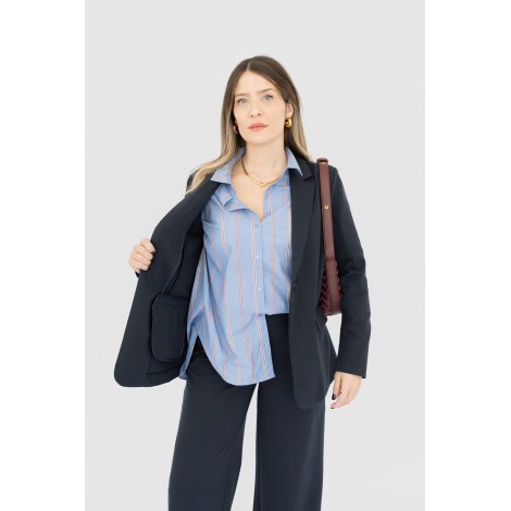Blazer punto Milano blu