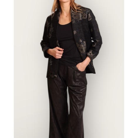Giacca in velluto floreale