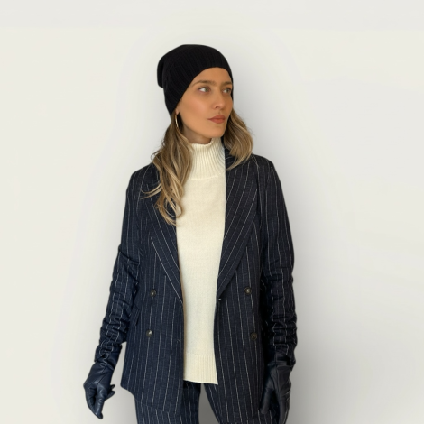 Blazer in Jersey gessato blu