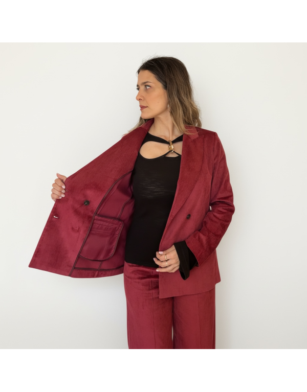 Blazer Borgogna in velluto