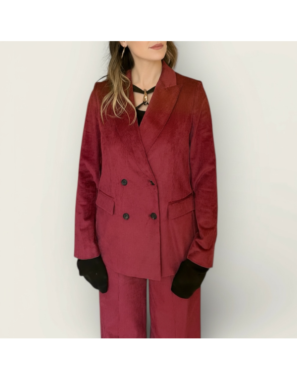Blazer Borgogna in velluto