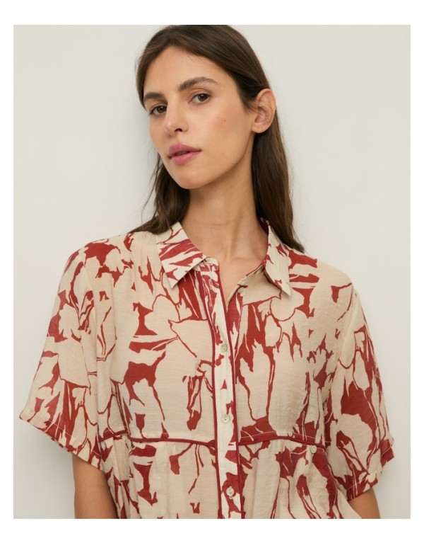 Camicia Boxy a Fantasia Floreale