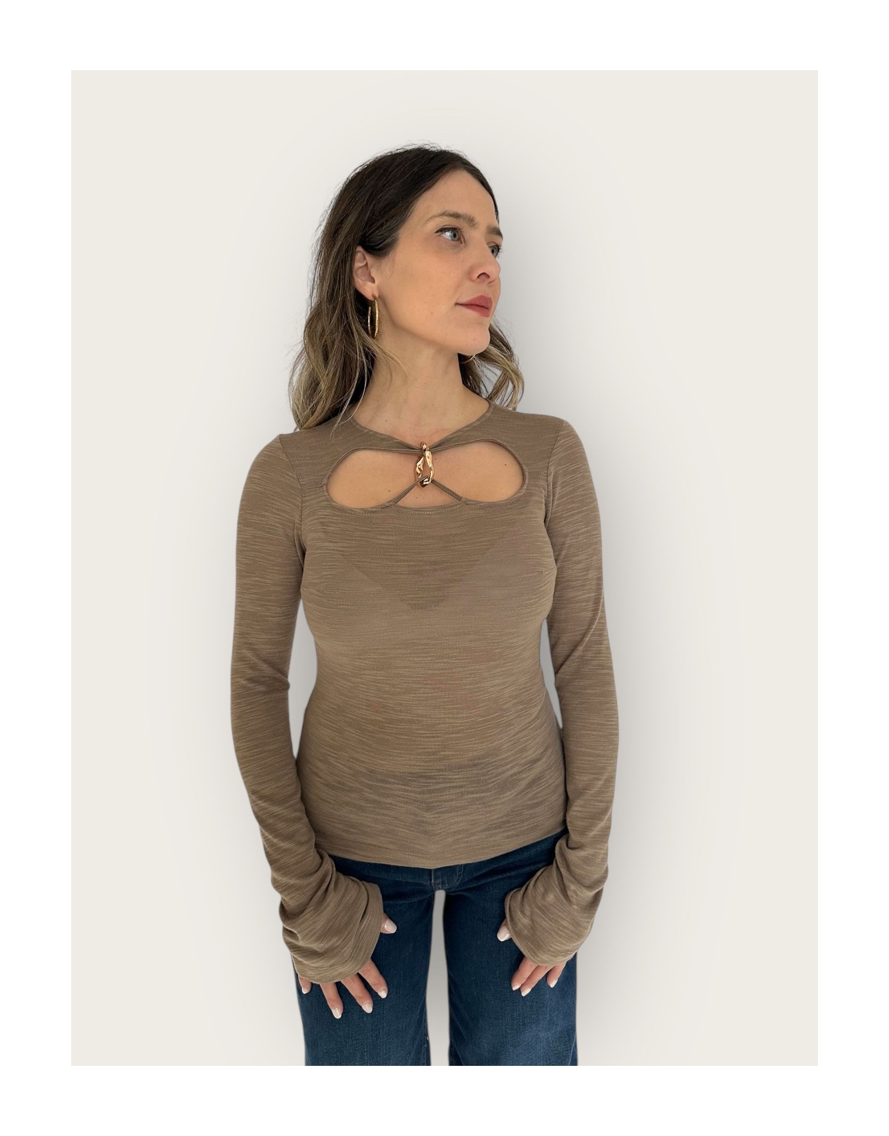 Maglia gioiello camel
