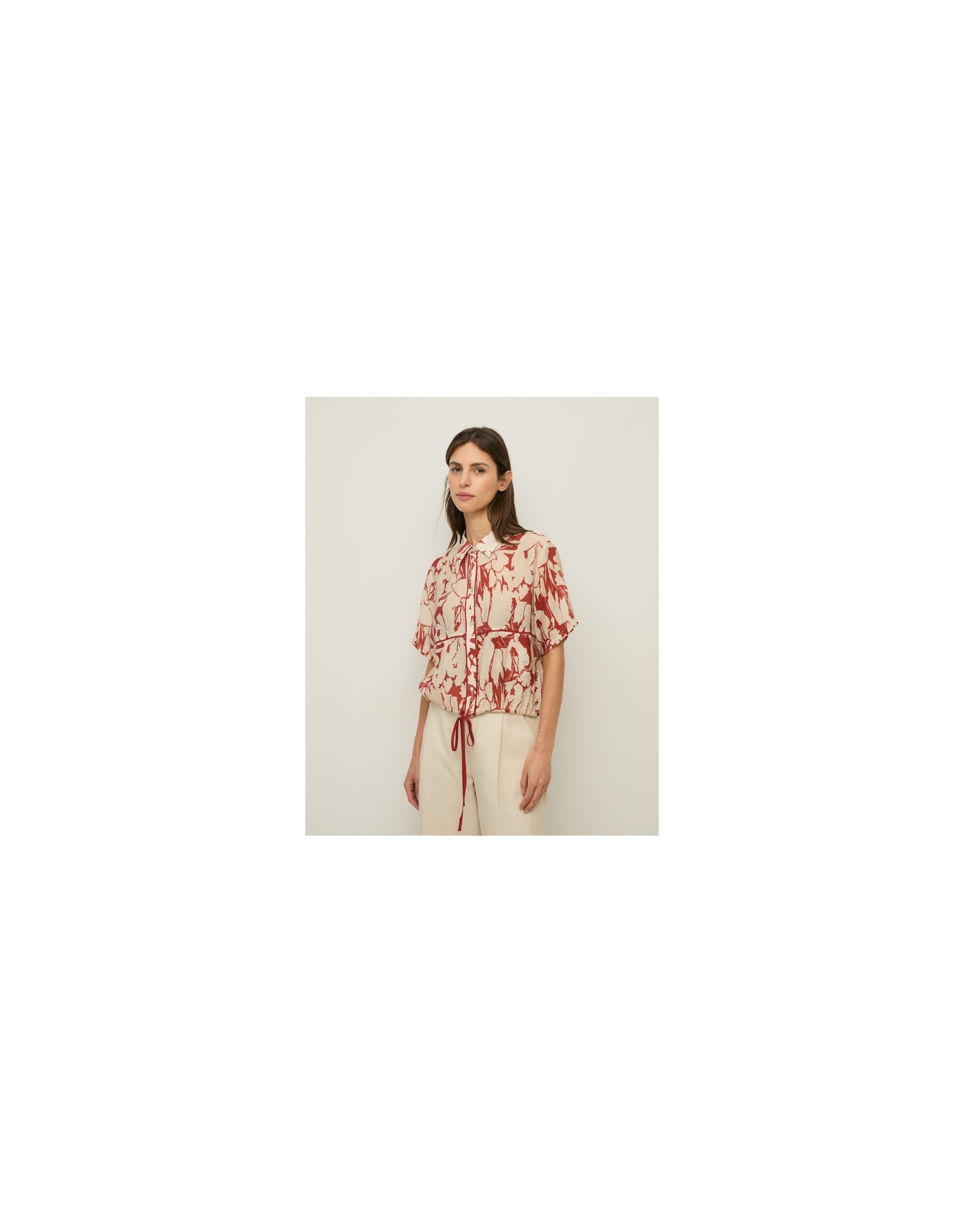 Camicia Boxy a Fantasia Floreale