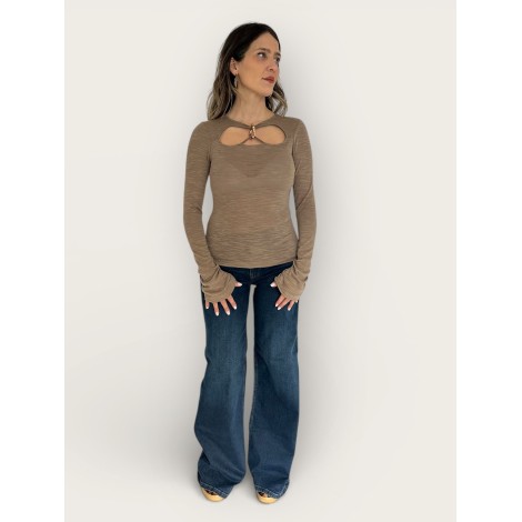 Maglia gioiello camel