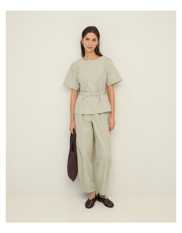 Pantalone verde acqua "Easy-Chic" in 100% Cotone