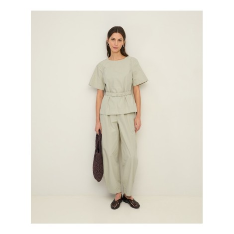 Pantalone verde acqua "Easy-Chic" in 100% Cotone