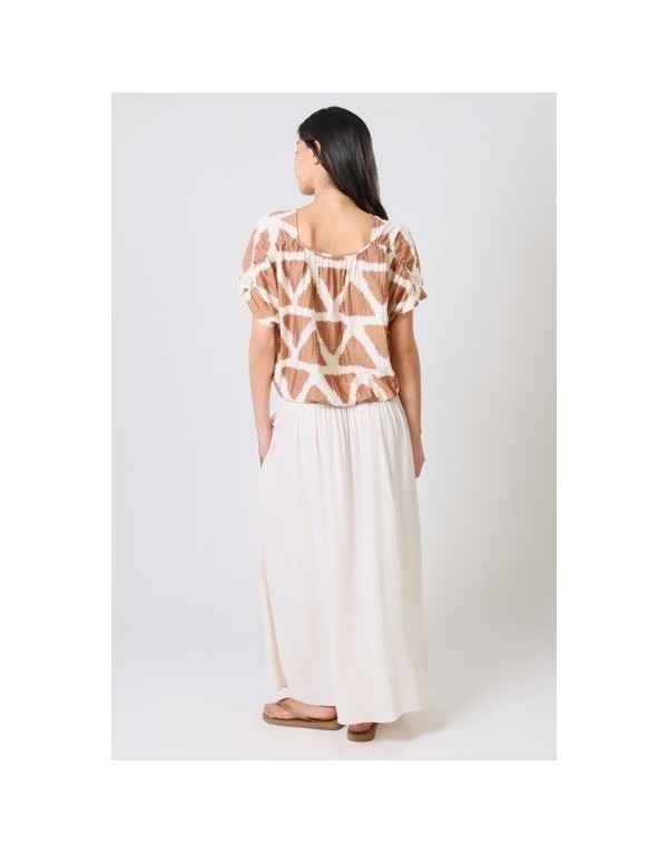 Top con stampa geometrica
