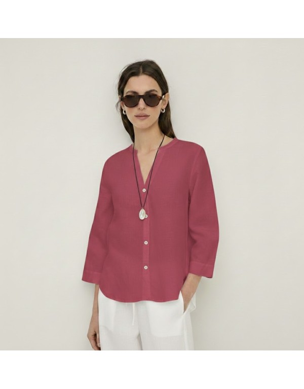 Camicia in Cotone Essential – Nocciola e Lampone